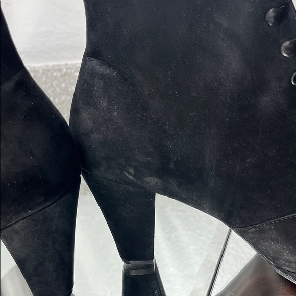 Vintage Y2K MIA Women's Black Velvet/Suede Lace Up Grannycore Ankle Boots Size 8 - Picture 14 of 16